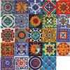 Umelee Adesivi per Piastrelle 24 Pezzi, 15×15cm, Piastrelle Adesive Impermeabile in Stile Marocchino, Adesivo da Parete in PVC per Fai da Te, Cucina, Bagno, Camera da Letto, Ufficio, Mobili
