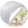 SYCEES 5pcs Specchio Acrilico Adesivo da Parete,30 * 30cm Specchi Adesivi Rotondi,Piastrelle Parete a Specchio,Specchi Infrangibili per Bagno/Porte/Armadio/Ingresso/Palestra/Soggiorno
