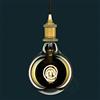 AMARCORDS - Lampadina Led dimmerabile, filamento SWIRL, luce calda 2000K, vetro ambrato tipo globo, E27, 4W