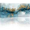 FajerminArt Grande Quadri su Tela Con Cornice, Astratto Blu e Grigio Marmo Quadro Tela Moderni Stampa su tela Poster Pittura Soggiorno Camera da letto ristorante Decorazione Murale Quadro 120x50cm