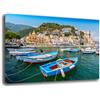 Printerland Quadro Moderno soggiorno MARE COSTIERA AMALFITANA PAESAGGIO Quadri moderni da Parete XXL grande Stampa su tela Canvas Decorazione Murale muro Arredo Camera letto Cucina (70x100 cm, Campania)
