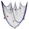 YSTrillion Rete da Pesca Decorativa,Rete da Pesca Cucita a Mano Decorazione con Conchiglie Stile Mediterraneo Decorazione per la Decorazione della Parete Della Camera Letto Casa 1 * 2 M Blu