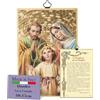 F.LLI BONELLA FRATELLI BONELLA - Quadro Sacra Famiglia e Preghiera alla Famiglia in Italiano - Quadro Legno MDF di Pioppo - Tela Sacra Famiglia Camera Da Letto 8 mm x 10 cm x 15 cm Made in Italy