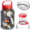 KADAX Barattolo per cetriolo con coperchio, contenitore ermetico, palloncino in vetro, universale, per cetrioli, conservazione, barattolo da 5 l, 1 pezzo
