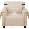Ystyle Copripoltrona 1 Posto Con Braccioli Universale, Beige | Copridivani Trapuntato Con Tasche, Copridivano Antigraffio Gatto Cani, Copri Divano Salvadivano Antimacchia Antiscivolo