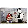 canvashop Quadri Moderni Banksy Mario 120x70 cm | Street Art, Graffiti, Stampe da Parete Su Tela Canvas, Soggiorno