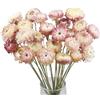 CEWUDA 20 Dried Crisantemi Fiori Secchi Decorativi Mazzo di Fiori Margherite Essiccati Piante Naturali con Stelo Rosa Bouquet Composizione Fiori Secchi per Vaso Bomboniere Feste Casa di Nozze Regalo