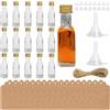 ZJRung 16 Mini Fiale Piccole Bottiglie 20 ml Piccole Bottiglie di Vetro | 20 ml Piccole Bottiglie di Vetro con Tappi a Vite,Riutilizzabili Bottigliette per Liquori con Imbuto di Iuta