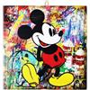 Disney Mickey Mouse Pop Art Quadro Quadretto Stile Vintage Cartoon Stampa su Legno 15x15 cm.
