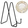 ROEOWENE 2PCS Supporto Espositore Metallo 20cm Nero,Cavalletto Decorativo | Supporto per Piatto per Display,Cavalletto Porta Piatti Decorativi, Foto e Cornici,Libri e Immagini