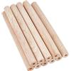 OLYCRAFT 10 pz Bastoncini di Legno Cavi Tasselli di Legno di Gomma Asta di Tasselli di Legno Da 25x2.2cm con Foro Da 1cm Aste di Legno di Gomma Non Rifinite Aste Rotonde di Legno Naturale per Progetti