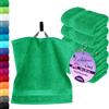 Lashuma set di 6 asciugamani 100% cotone, asciugamani ospiti 30x30 serie: Linz, telo bagno verde foresta
