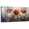 MHARTK66 Quadri Moderni Soggiorno Grandi, 50x100 cm Stampe da Parete Fiori Rossi in Fiore, Naturale Quadro Camera da Letto Su Tela Decorazioni Parete Bagno Cucina Ufficio Sala Da Pranzo