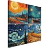 B&D XXL - Set di Quadri Moderni Soggiorno, Girasole Ispirata Classici 80x80 | (4 pz. 40x40 cm ognuno), Quadro Moderno, Canvas con Struttura, Componibili, Resistenti Allo Sbiadimento, Produzione Europea