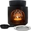 Yangtek Bruciatore di incenso con seib and ciotola per diffusore di oli essenziali, 120 ml, lampada profumata per oli essenziali, bruciatore di incenso in ceramica nera opaca.