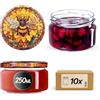 KADAX Set di 10 vasetti per marmellata in vetro 250ml Ø82 - tappo a vite ermetico, per marmellate, miele, confetture e bomboniere