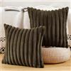 Madizz 2 Pezzi Federe in Lana Corta Velluto Copricuscini Morbido Decorativo Fodere per Cuscino Lusso Stile per Divano Camera da Letto Marrone scuro 65 x 65 cm