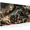Runa Art Quadri Moderni Astratto 100L x 40l cm L'immagine Tela Non Tessuta Nero oro Soggiorno Camera da letto Ufficio Foglie 059212a