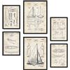 Nacnic Set di 6 poster di brevetti Barca. Poster con illustrazioni di brevetti retrò per la tua casa. Decorazione interna in stile vintage. Dimensioni A4 e A3. Senza cornice.