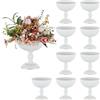 Sziqiqi Bianco Vaso per Centrotavola Matrimonio: Urna Vaso a Coppa in Metallo per Fiori da 20cm Set di 10 - Piccoli Vasi con Gamba per Centrotavola Feste di Compleanno Anniversari Tavoli da Pranzo
