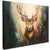 MuchoWow© Quadri Con Cornice Decorazione Quadri Per Camera Da Letto | 40x30 cm - Quadretti Da Parete Moderni Quadro Moderno Soggiorno Grande Foto Su Tela Cervo - Dipinto - Corna - Marrone