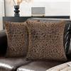 Ystyle 2 Pezzi Federe Cuscini Divano 45x45 in Finta Pelliccia Leopardata, Copricuscini Ghepardati in Jacquard e Velluto, Fodere Cuscini Arredo Letto per Camera e Soggiorno, Marrone Chiaro-2