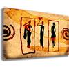 Printerland Quadri Moderni da parete Quadro moderno ETNICO arte africana africa XXL grande Stampa su tela Canvas Decorazione muro Murale Soggiorno Arredo Camera da letto Cucina (50x70 cm, 2)