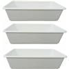 COSE DA CASA Set 3 Bacinelle frigo bianca 5litri certificata per alimenti 34x24 h10 Vaschetta bacinella contenitori per la conservazone lavorazione cibi e trasporto uso professionale pizzeria ristoranti hotel pub