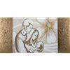 oggettando QUADRO Sacra Famiglia/Fiori su tela con decoro a mano Arredo soggiorno salotto camera da letto cucina ufficio bar ristorante Regalo utili, originali ed economic. (Gold, 120x60cm)