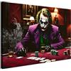 AREDE Quadrо su Tela - Stampa d'Arte Moderna | Il poker del Joker | 60 x 40 cm| Decorazione Parete per Soggiorno, Camera, Ufficio, Cucina | Idea Regalo Originale | Pronto da Appendere