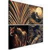 murando - Set di Quadri Moderni, Animale Oro Astratto Leopardo, 40x40 cm | (4 pz. 20x20 cm ognuno), Quadro Moderno, Canvas con Struttura, Componibili, Resistenti Allo Sbiadimento, Produzione Europea