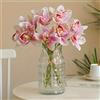 Generic Fiori di orchidea artificiali in vaso, 12 pezzi, per centrotavola, decorazione per la casa, ufficio, festa di nozze, rosa, viola