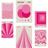 Nacnic Set di 6 poster Colori Vivaci Bauhaus Geometrici Rosa Fucsia illustrazioni di design per decorare le pareti di casa. Camere, negozi A3 e A4 Senza cornice