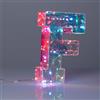 I-TOTAL® - Lettera dell'alfabeto F luminosa a LED, luce bianca e multicolore con microfono per luce a tempo