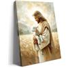 Artscope Stampe e Quadri su Tela Religioso Gesù Salva l'Agnello Perduto Immagine Fotografia Murale Tela Wall Art Bel Regalo per Home Decor Ristorante Cucina Regalo di Anniversario Compleanno 30x30CM