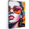 MuchoWow© Quadro Su Tela Grandi Dimensioni Quadri Moderni Soggiorno Stampa | 20x30 cm - Di Foto Decorazione Camera Letto Da Parete Con Cornice DipintiDonna - Occhiali - Colori - Graffiti