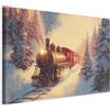decomonkey Stampa su tela Treno natalizio Inverno, 1 pezzo, 120x80 cm | Tela strutturata su telaio in legno, decorazione per soggiorno