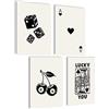 mojoliving Aura - Poster Aesthetic Room Decor y2k Preppy Room Decor immagini estetiche (poster Aesthetic Lucky Black, set di 4 poster A4 (21 x 30 cm), senza cornice)