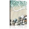 WENGTIAO Stampa su Tela Ciottoli Lungo la Spiaggia Incorniciati 30x40 cm | Quadro su Tela Natura Costa Pittura Quadro Moderno Soggiorno Camera da Letto Decorazioni Parete