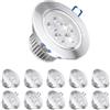 POCKETMAN Confezione da 10, 220V 5W LED da incasso a soffitto Faretti Faretti, Bianco caldo, 280-300 Lumen (equivalente a 50 W) [Classe energetica A +]