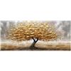 Lupia Quadro Tela Canvas Prime TREE LEAVES GOLD 38x90 cm, Albero della Vita | Stampa artistica pronta da appendere, telaio legno 1,6 cm, per soggiorno camera da letto capezzale ufficio