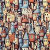 Panini Tessuti, Tessuto Gobelin Città della Fantasia, Venduto al Mezzo Metro, Larghezza Fissa 140 CM; 1 qtà=50cm; 2qtà=100cm - Arredo, Sedie, Divani, Fai da Te