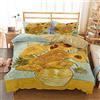 WZSZSA Copripiumino Stampato 3D 220x240cm Girasole Van Gogh Set di Biancheria da Letto Poliestere con Chiusura a Cerniera+2 federe,Ultra Morbido in Ipoallergenica
