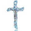 Sospiri Venezia Crocifisso in Vetro di Murano Decorato Croce Religiosa da Parete Oggetti Venezia Idea Regalo Made in Italy (cm 17x26)