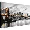 Wallazz Quadri Moderni Soggiorno New York, Skyline - 100% Made in Italy - Stampa HD su Tela Canvas - Quadro Camera da Letto - Qualità Artigianale - 60x120cm