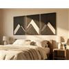 VAILLA Montagne Quadri Moderni Soggiorno - Legno 3D Decorazione da Parete | Legno MDF 6 mm, Tagliato al Laser, Paesaggio Montano, 5 Misure, Nero Argento Oro, personalizzabile, Soggiorno Cucina