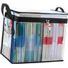 Generico Borsa organizer trasparente - Materiale PP 38x24x32 cm, contenitore trasparente per vestiti, custodia antipolvere | Organizzatore impermeabile di grande capacità per libri, giocattoli, scarpe, armadio
