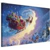 decomonkey Stampa su tela Babbo Natale sulla slitta, 1 pezzo, 90x60 cm | Tela strutturata su telaio in legno, decorazione per soggiorno, renna