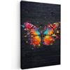 MuchoWow© Quadro Moderno Soggiorno Decorazioni Da Parete Quadri Su Tela Da | 40x60 cm - Salotto Grandi Foto Con Cornice Stampe Su Tela Camera Da Letto Farfalla - Graffiti - Neon - Colorato - Arte