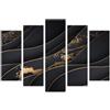 AREDE Set di 5 Stampe da Parete Quadri Moderni Decorazioni da Muro per Casa Soggiorno Camera da Letto e Cucina Sfondo di onde| 120 x 80 cm | Pronto da appendere